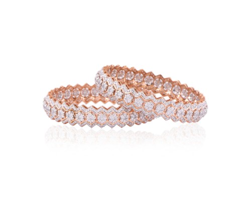 Two Toned Honey Comb Bangle 