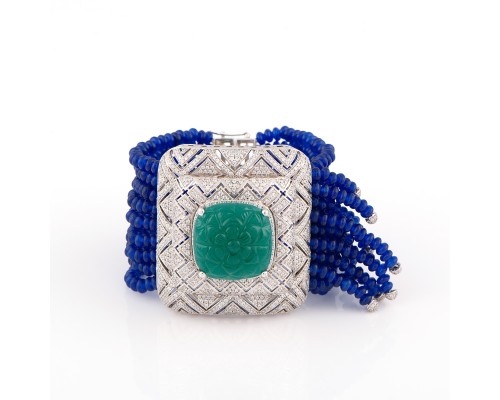 Carved Emerald Bracelet