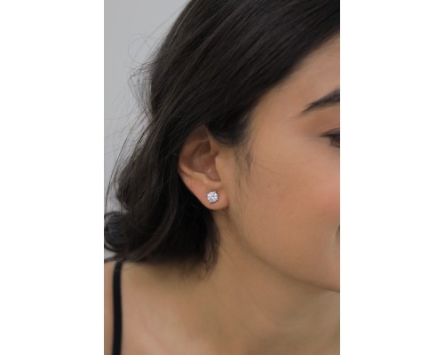 Solitaire studs with removable black enamel jacket
