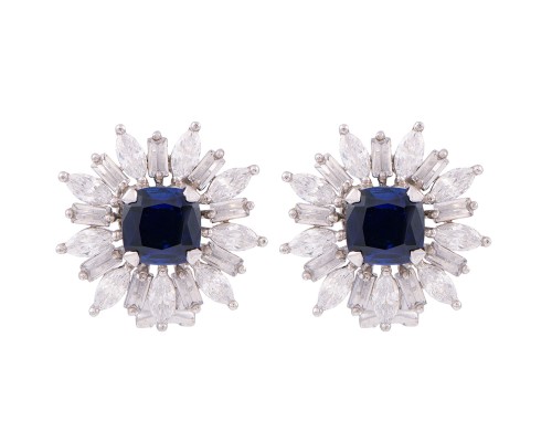 Sapphire Flower Studs