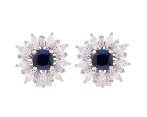 Sapphire Flower Studs