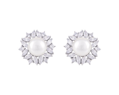 Fleur Pearl Studs 