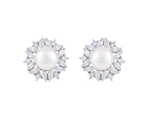 Fleur Pearl Studs 