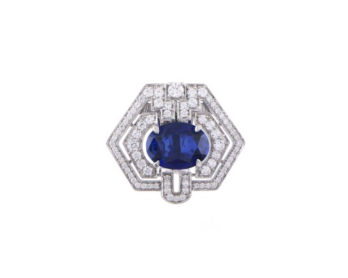 Geometric Egyptian Sapphire Studs