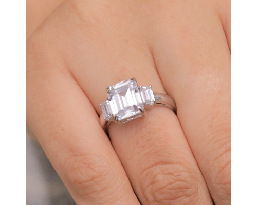 Classic Emerald cut solitaire ring