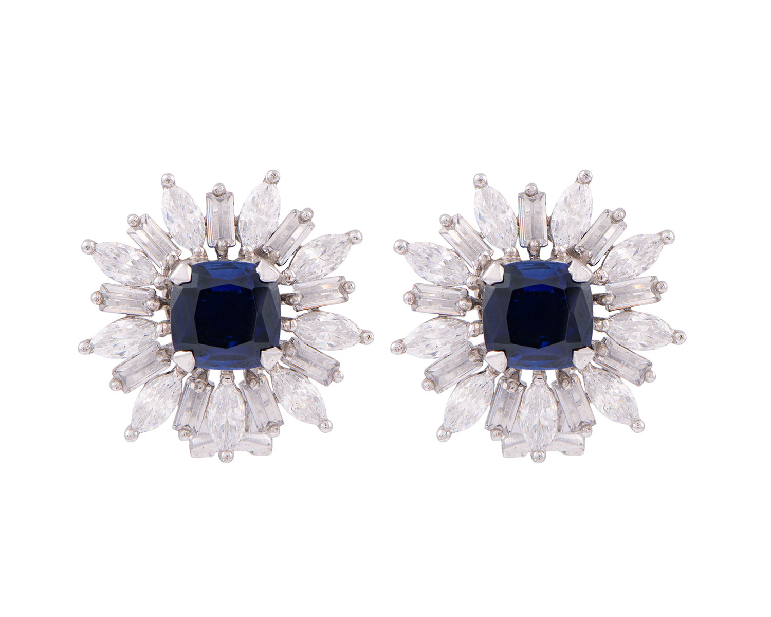 Sapphire Flower Studs